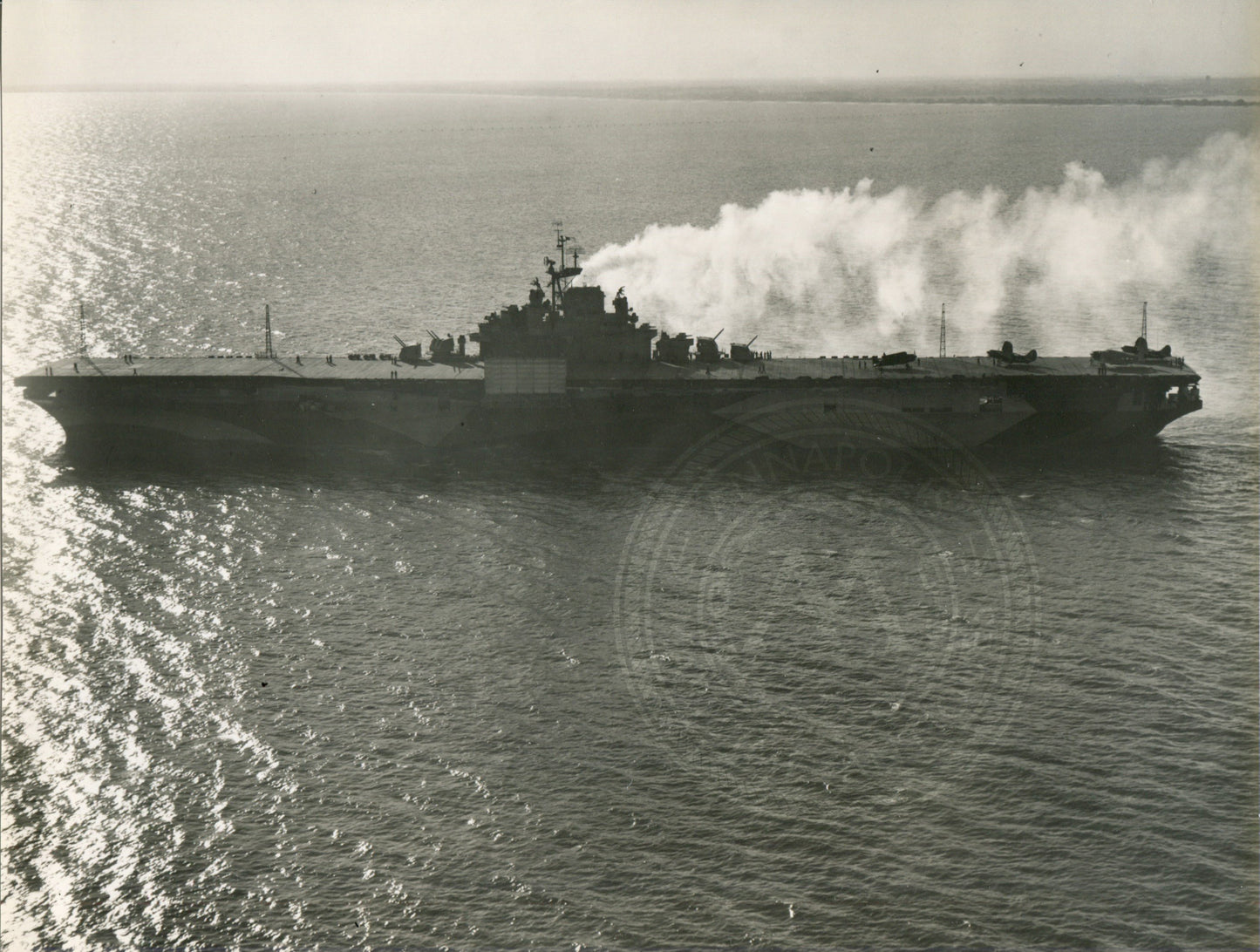 Official Navy Photo of WWII era USS Randolph (CV-15) Aircraft Carrier