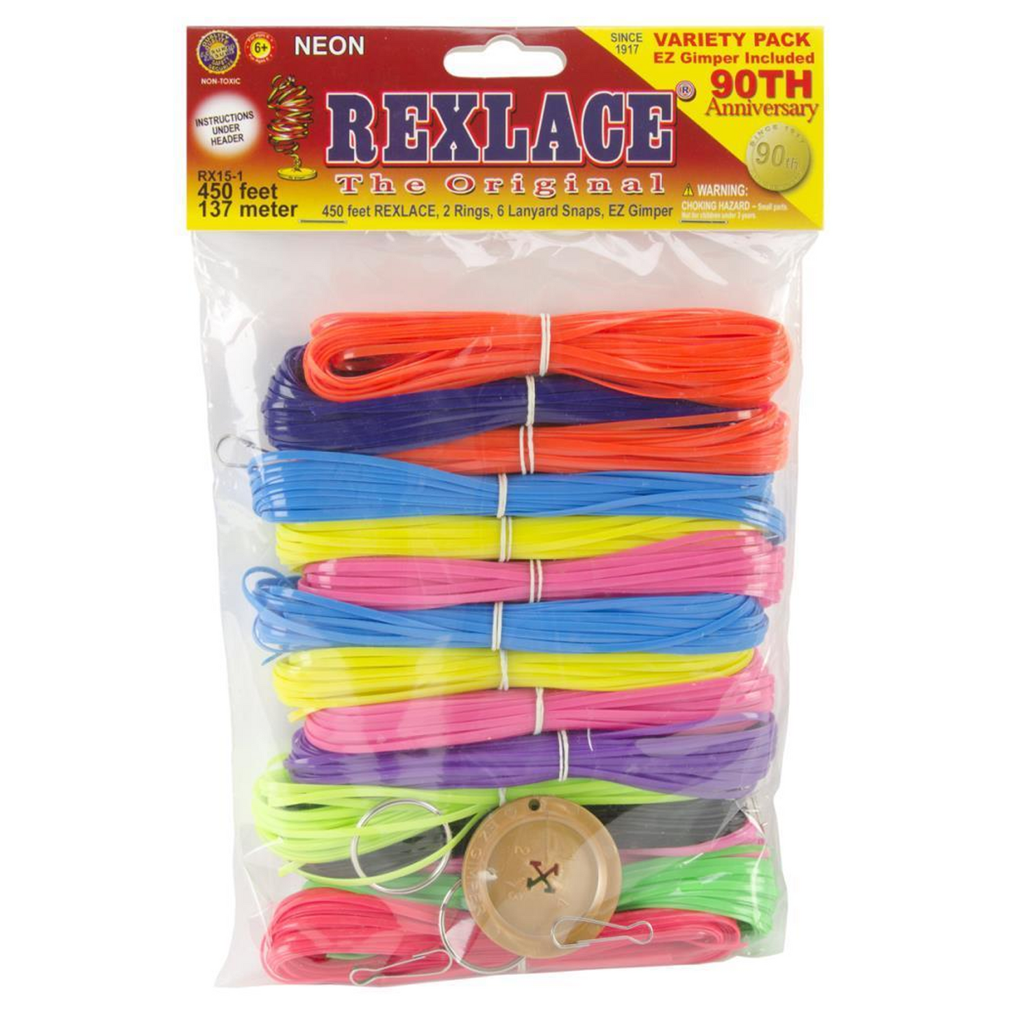 Pepperell Rexlace Variety Pack 450 feet - Neon Colors RX-151