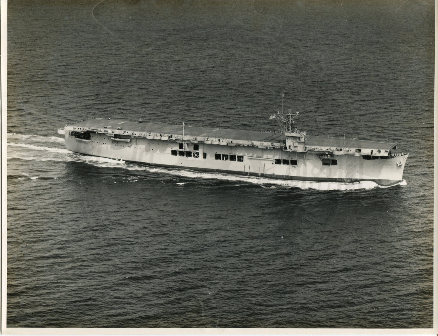 Official Navy Photo of WWII era USS Sangamon (CVE-26) Aircraft Carrier