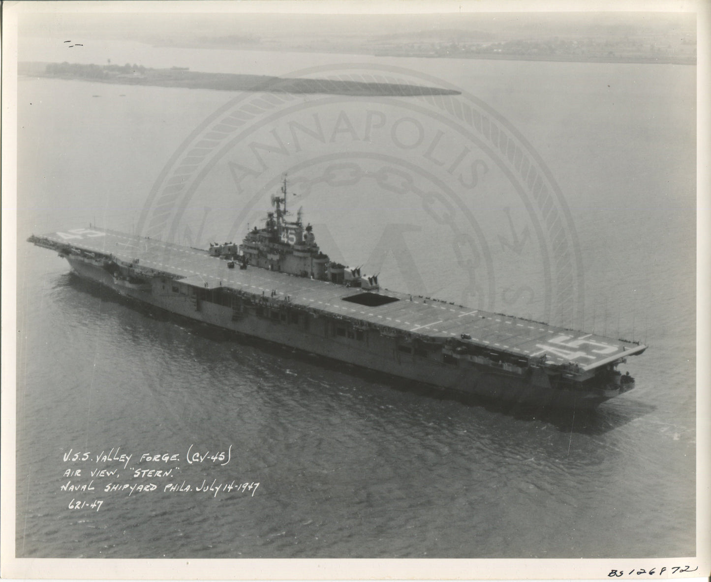 Official Navy Photo of WWII era USS Valley Forge (CV-45) Aircraft Carrier