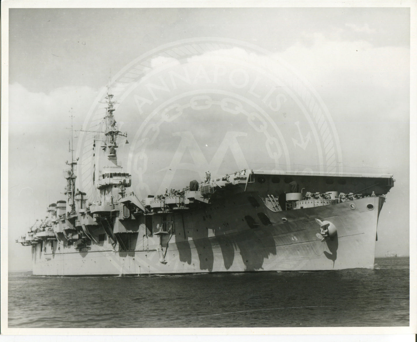 Official Navy Photo of WWII era Wright (CV-49) Aircraft Carrier