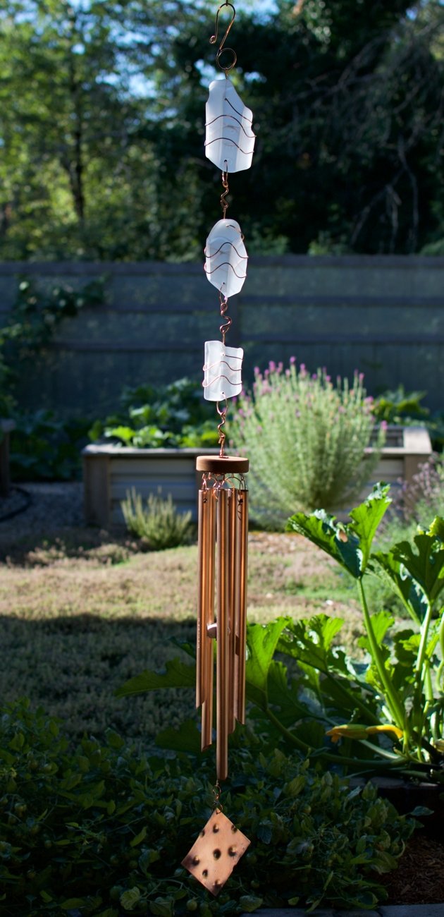 Wind Chime Glass Copper Handcrafted Outdoor Windchimes