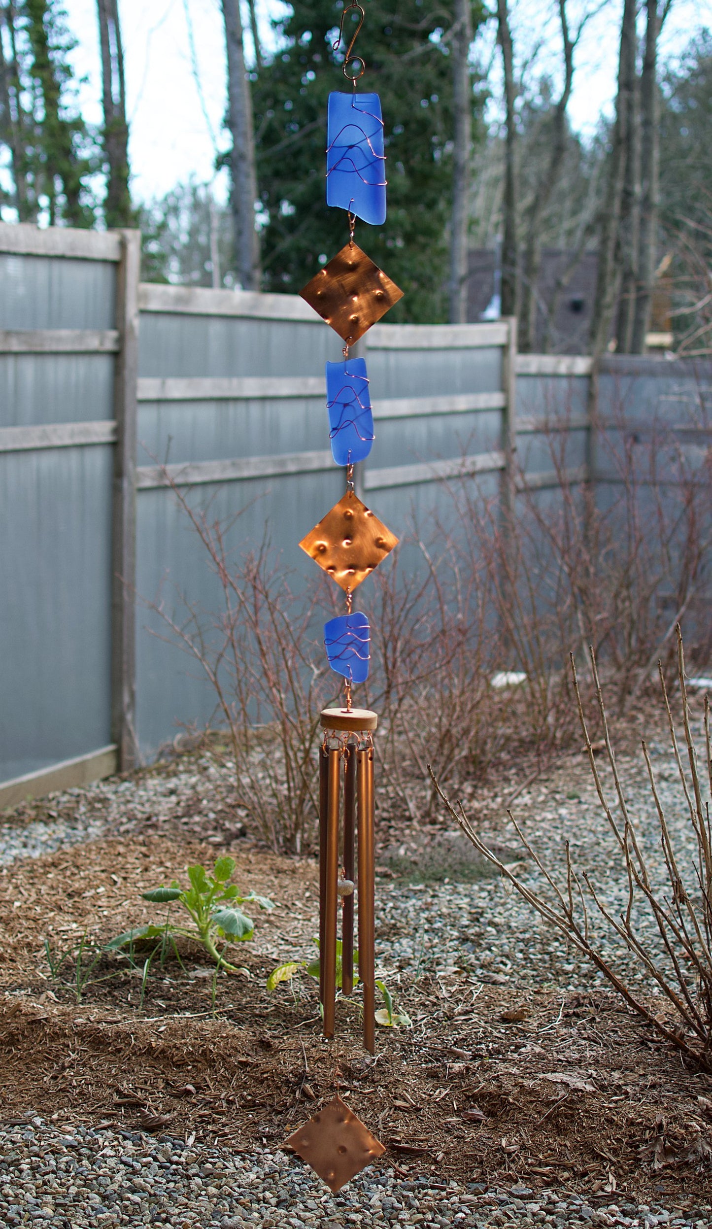 Wind Chime Glass and Copper Handcrafted Windchimes