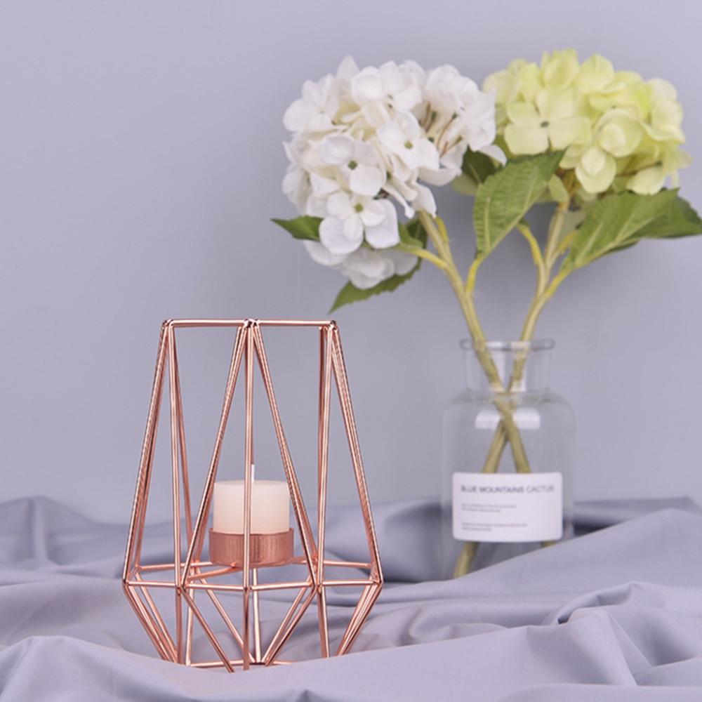 Nordic Style Wrought Iron Geometric Metal Craft Candlestick