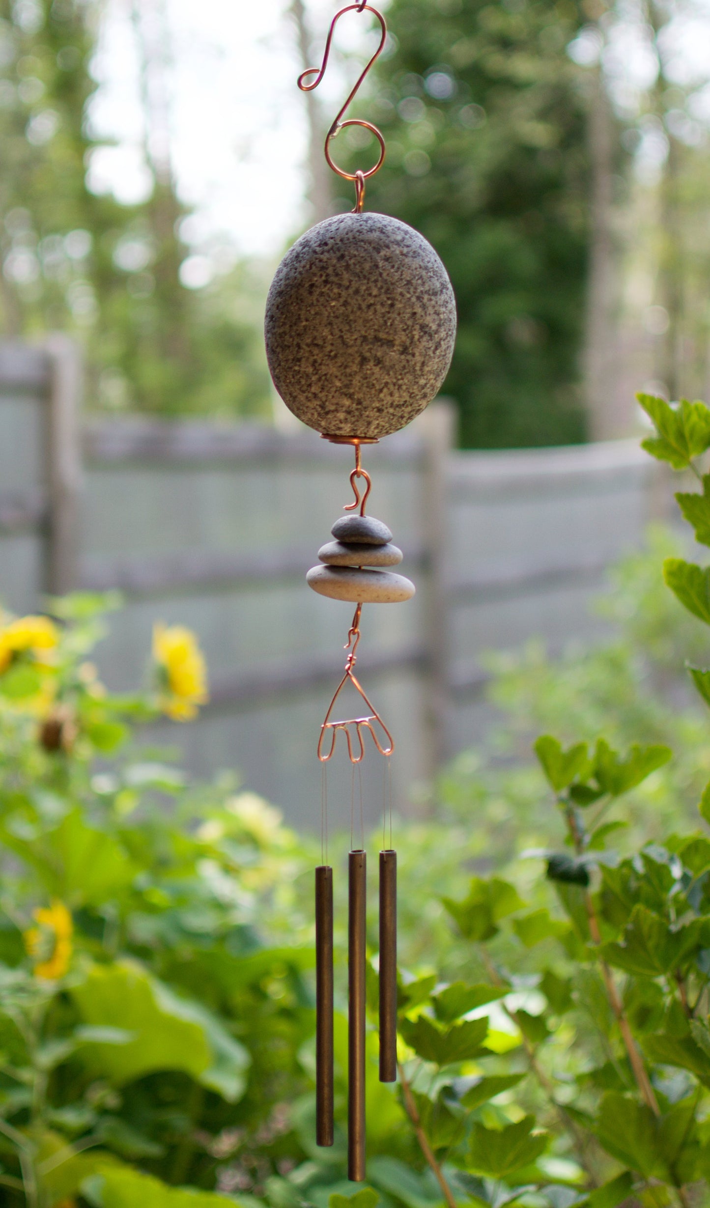 Wind Chime Zen Beach Stone Handcrafted