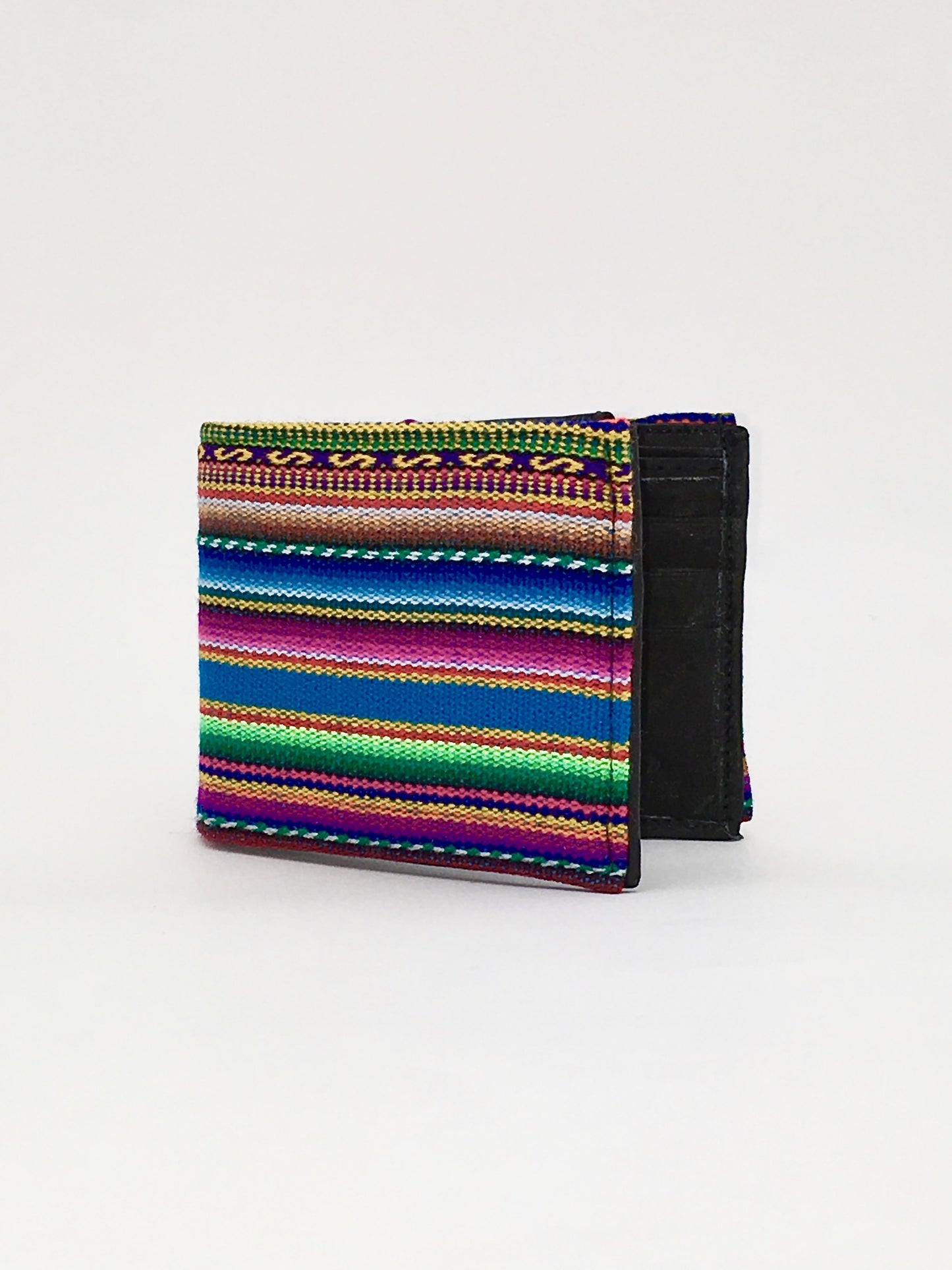 Turquoise Manta Inca woven colorful textile handcrafted billfold wallet