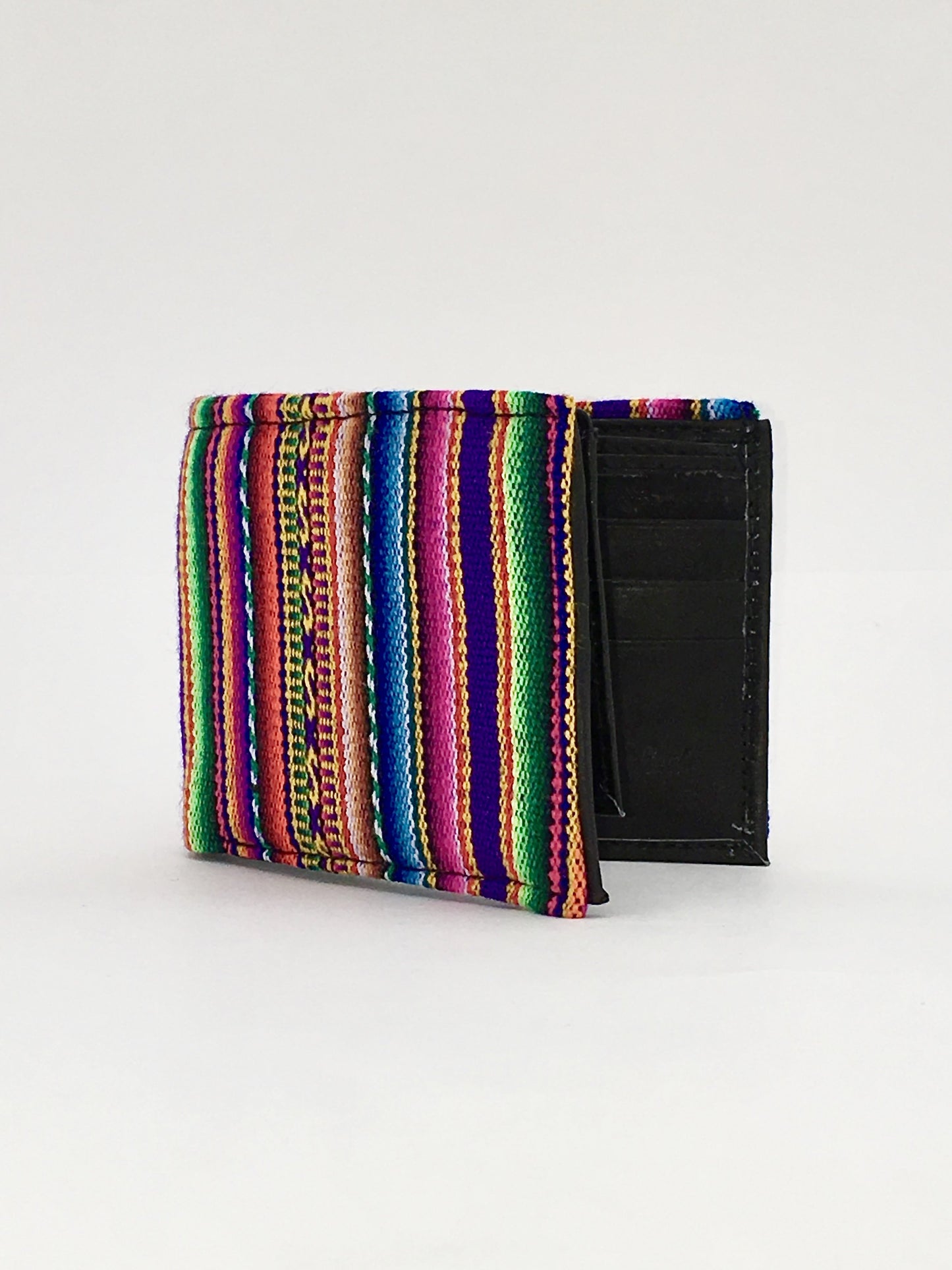 Purple Manta Inca woven textile handcrafted billfold style wallet