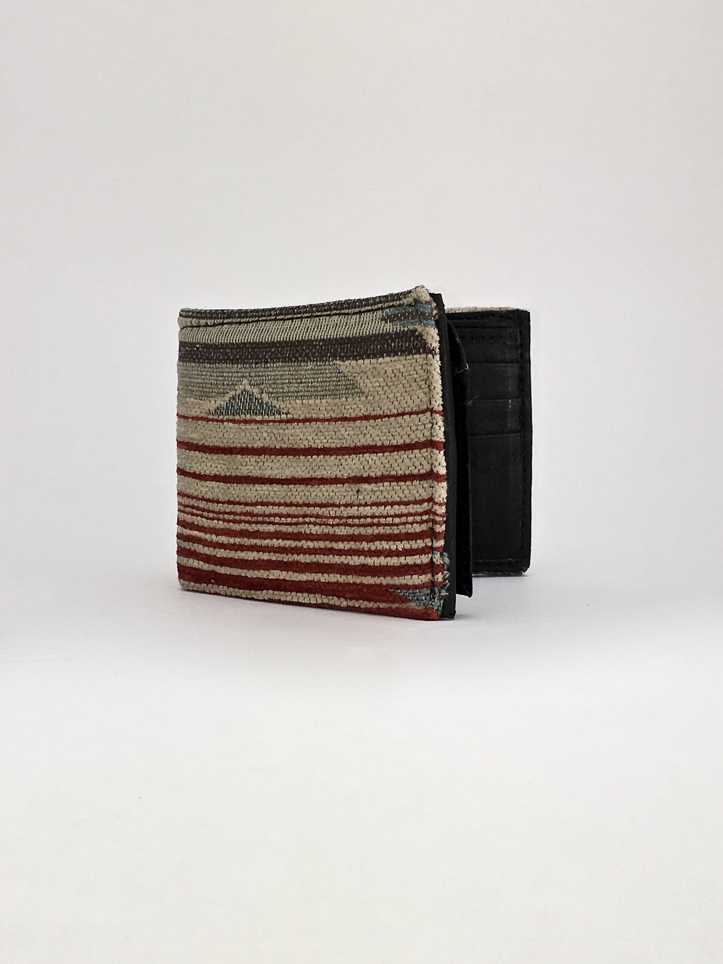 Native American dessert colors textile handcrafted billfold wallet