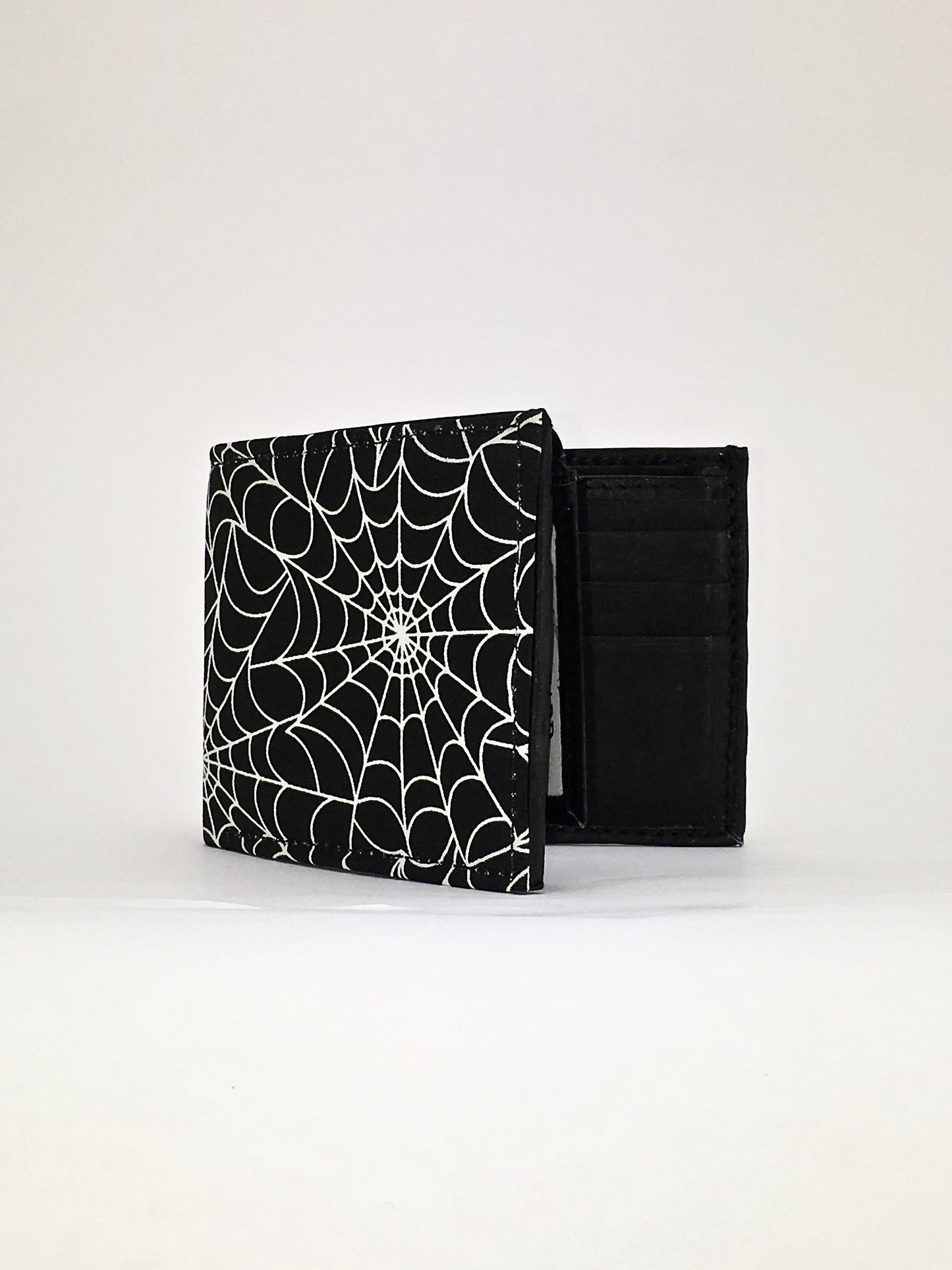Spider man Venom black spiderweb print handcrafted billfold wallet