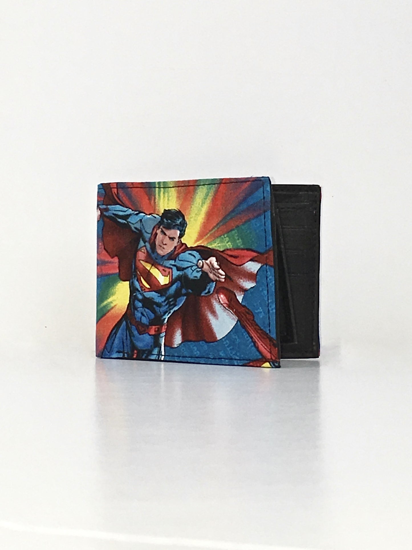 Superman print handcrafted billfold wallet