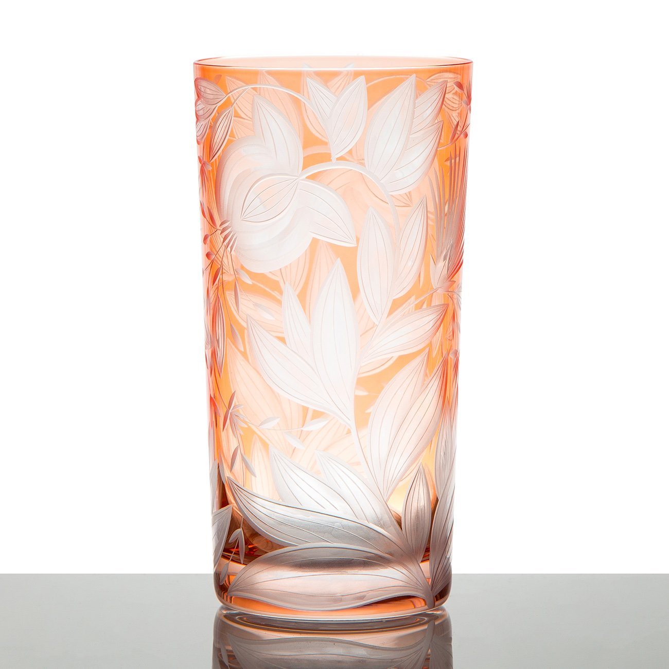 Handcrafted Orange Crystal Tumbler