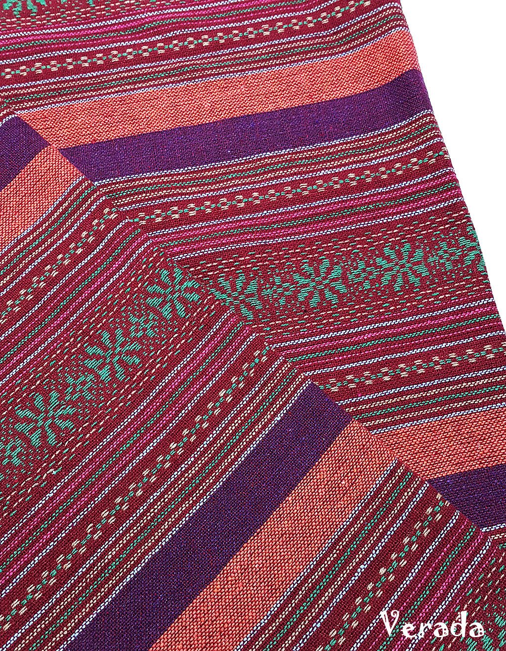 Woven Cotton Tribal Fabric Textile 1/2 yard Red (WF142)