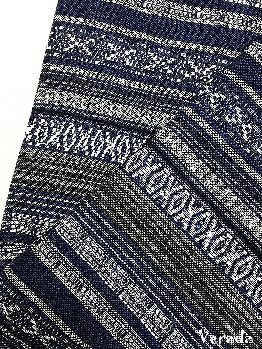 Woven Fabric Tribal Fabric Cotton Textile 1/2 yard Blue & White (WF151)
