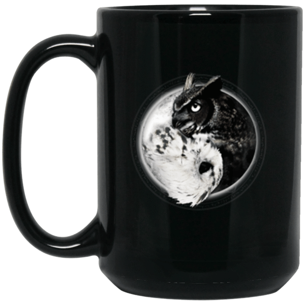 Yin Yang Owl Inspired by Witchcraft & Wicca 11 oz. or 15 oz. Black Mug