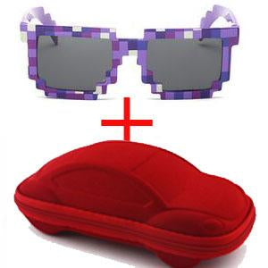 LongKeeper Fashion Kids Sunglasses Smaller Size Minecraft Sunglasses Mosaic Boys Girls Pixel Eyewares With Case Children Gift