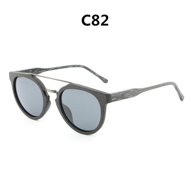 HDCRAFTER Round Vintage Wood Sunglasses Polarized Mens Brand Designer Sun Glasses Wooden Sunglass Women oculos de sol masculino