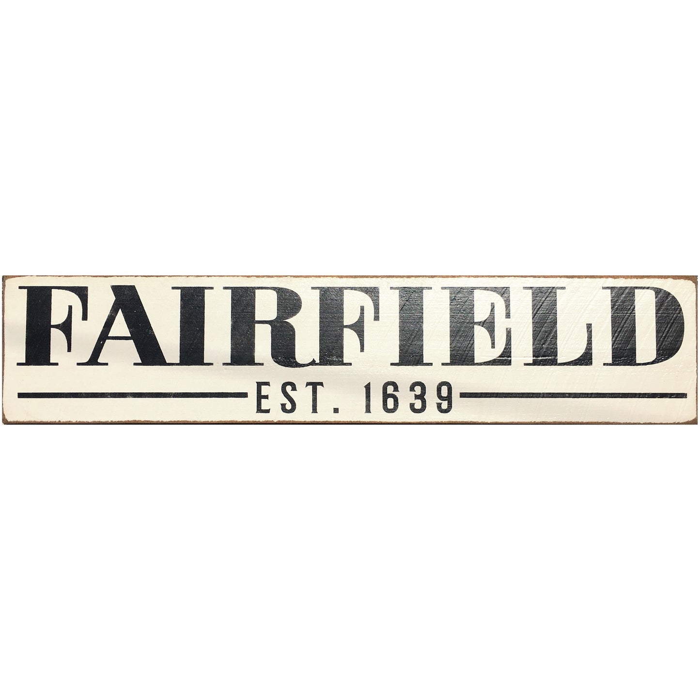 Handcrafted Barn Board Wood Sign - Fairfield Est. 1639 - 44-in