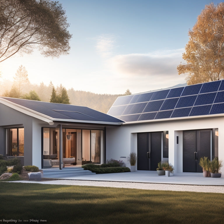 An illustration of a modern home with various battery storage systems (Tesla Powerwall, LG Chem RESU, Sonnen eco) displayed side-by-side, each with differently styled solar panels and wiring.