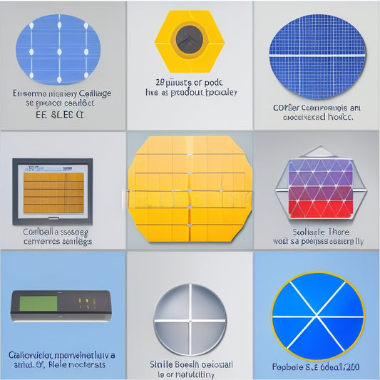 A stylized illustration of a solar panel with various sections highlighted in different colors, each section containing a subtle icon (e.g. clock for time-based, shield for product, etc.) to represent different warranty coverage types.