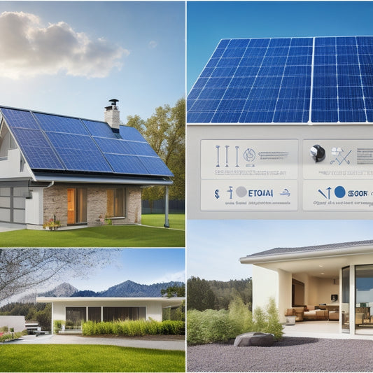 A split-screen image featuring a home with solar panels and a sleek, modern battery storage system on one side, and a complex graph with various icons (e.g., clock, thermometer, money) on the other.