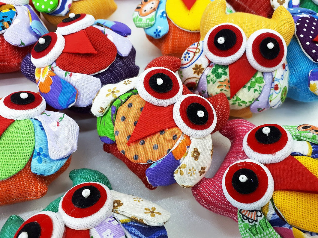 Handmade Animal Doll Owls Craft Supplies Key Chains Cute Home decor Pretty Animal Stuff Sewing Gifts Souvenir Mixed Color (4 Pcs) - AO01