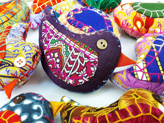Handmade Animal Doll Birds Craft Supplies Key Chains Cute Home decor Pretty Animal Stuff Sewing Gifts Souvenir Mixed Color (4 Pcs.) - AB01