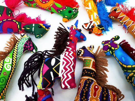 Handmade Animal Doll Horses Craft Supplies Key Chains Cute Home decor Pretty Animal Stuff Sewing Gifts Souvenir Mixed Color (4 Pcs) - AH01