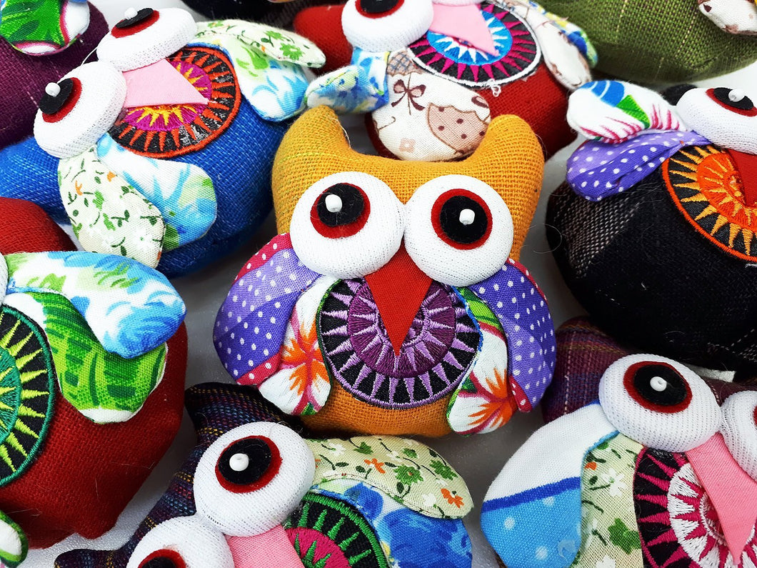 Handmade Animal Doll Owls Craft Supplies Key Chains Cute Home decor Pretty Animal Stuff Sewing Gifts Souvenir Mixed Color (4 Pcs) - AO02