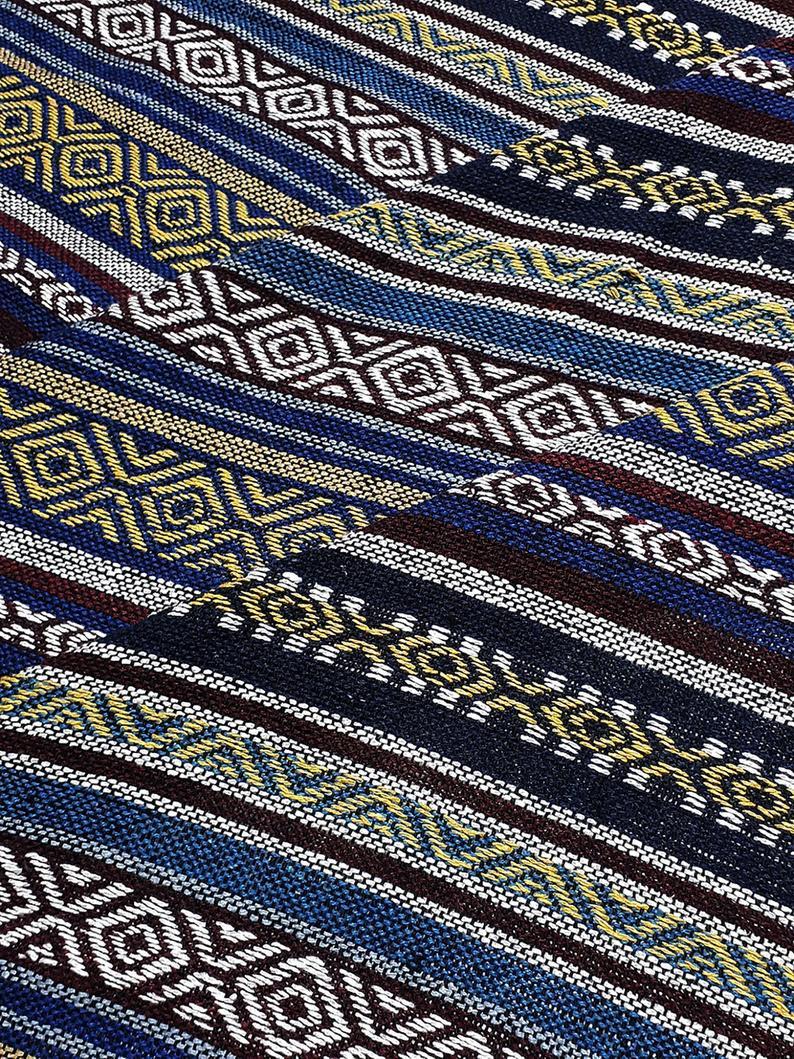 Thai Woven Cotton Fabric Tribal Fabric Native Fabric by the yard Ethnic fabric Aztec fabric Craft Supplies Woven Textile 1/2 yard (WF243)