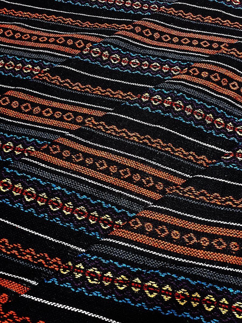 Thai Woven Cotton Fabric Tribal Fabric Native Fabric by the yard Ethnic fabric Aztec fabric Craft Supplies Woven Textile 1/2 yard (WF238)