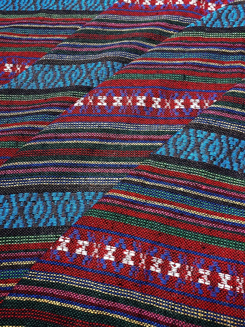 Thai Woven Cotton Fabric Tribal Fabric Native Fabric by the yard Ethnic fabric Aztec fabric Craft Supplies Woven Textile 1/2 yard (WF240)