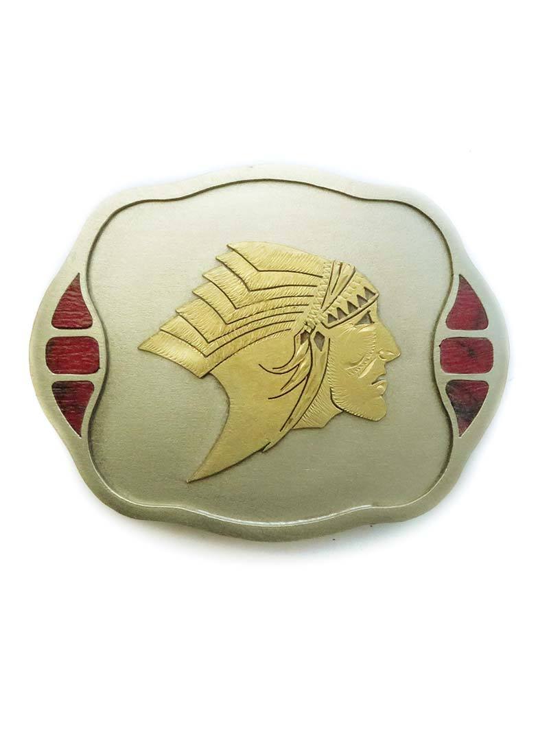 Johnson & Held Indian Chief Head Handcrafted Belt Buckle 1910