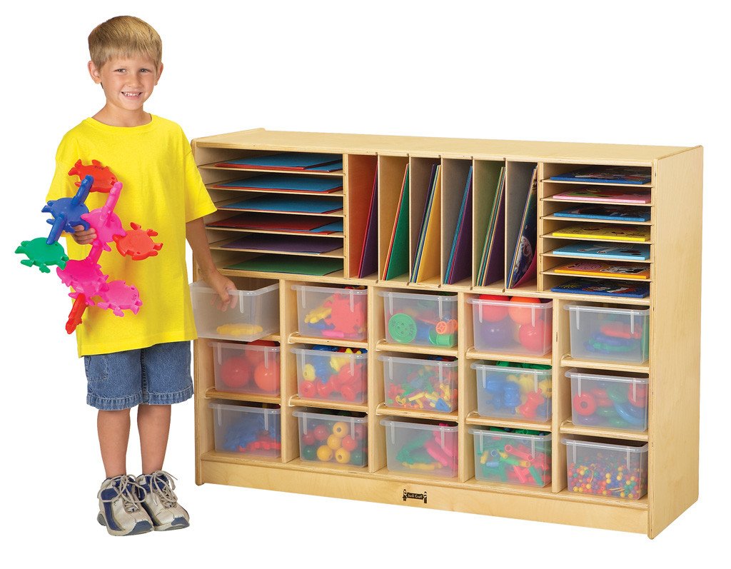 Jonti-Craft® Sectional Cubbie-Tray Mobile Storage - with Clear, Colored or No Trays