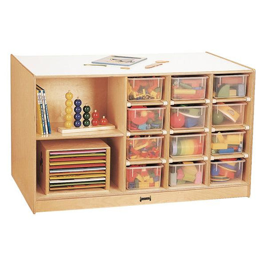 Jonti-Craft 04400JC Mobile Storage Island with Clear Trays