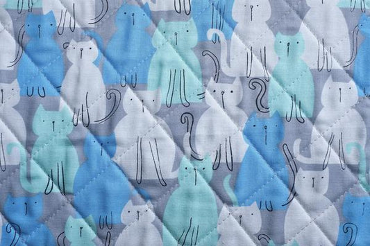 Hobby and Gift Classic Craft Bag - Blue Modern Kitty
