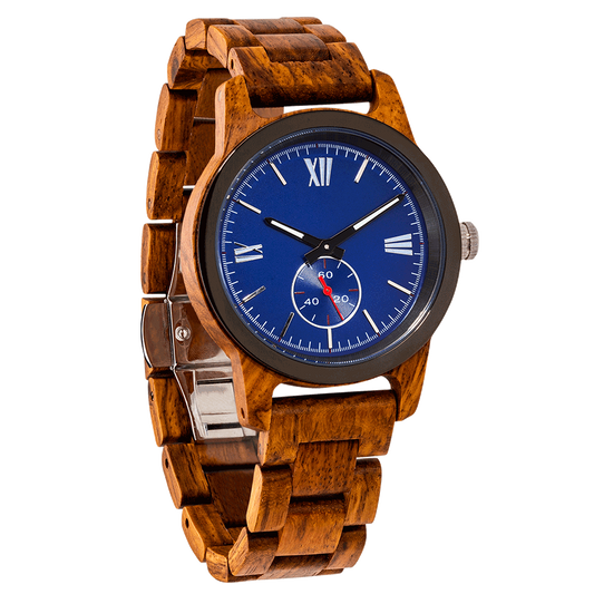 Men's Handcrafted Engraving Ambila Wood Watch -