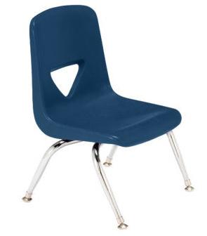 Scholar Craft SC123 Navy School Stack Chair 13.5" Seat Height Set of 5 - Quick Ship