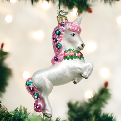 Old World Christmas Handcrafted Blown Glass Ornament - Unicorn