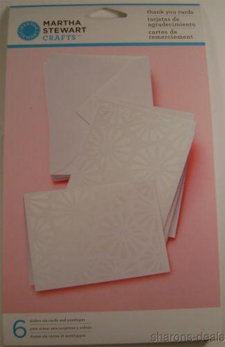 Martha Stewart Crafts Vintage 36 Thank You Cards Lot 6 Envelopes Embossed Floral