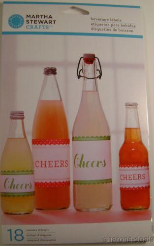 Martha Stewart Crafts Vintage Beverage Bottle Labels 108 Lot 6 Cheers DIY Gift