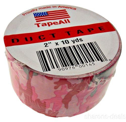 Pink Camo Duct Tape 2 in x 10 Yds Lot 6 USA TapeAll Fashion Decorating Crafts