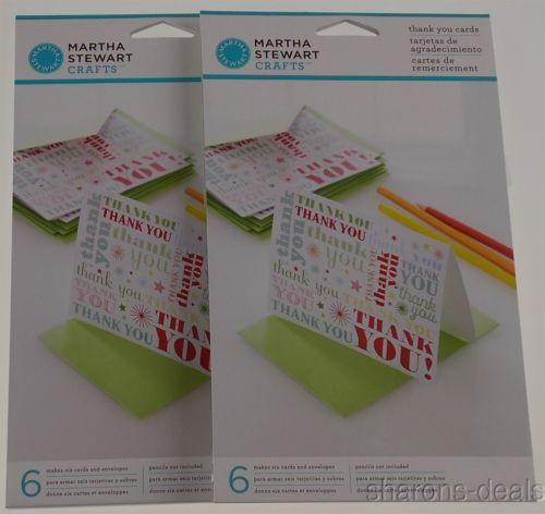 Martha Stewart Crafts Modern Festive 36 Thank You Cards Lot 6 Envelopes Glitter