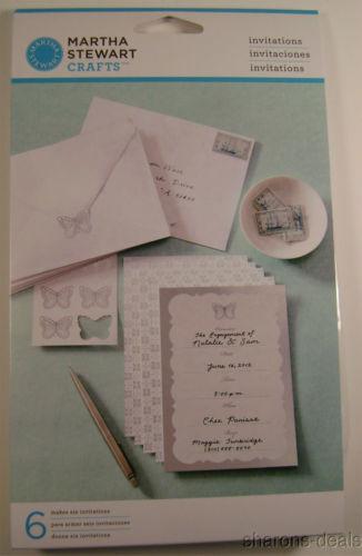 Martha Stewart Crafts Butterfly Invitations Lot 6 36 Envelopes Seals Kit DIY NEW
