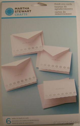 Martha Stewart Crafts Doily Lace 36 Lot 6 Thank You Cards Floral Cut Out Classy