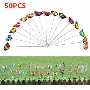 Lawn Ornament Fairy Garden Decoration Pot Butterfly Stakes Craft Dollhouse