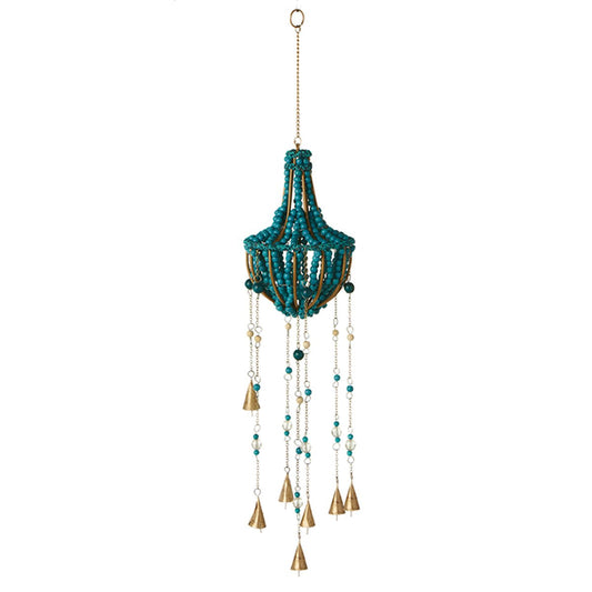 Handcrafted Turquoise Beaded Chandelier Windchime
