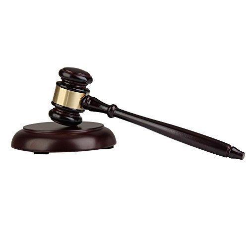 Vktech Wooden Handcrafted Wood Gavel Sound Block for Lawyer Judge Auction Sale