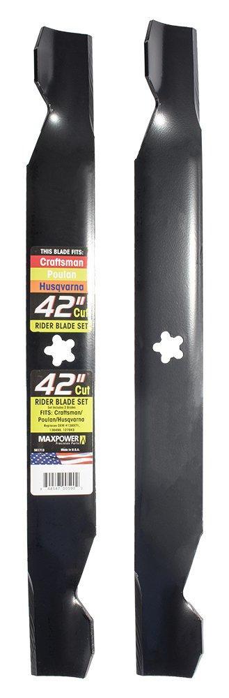 Maxpower 561713 2-Blade Set For 42" Cut Craftsman/Husqvarna/Poulan Riders