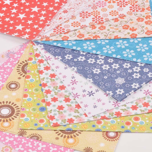 Origami - 15cm 20 Sheets Kids Folded Craft Paper Square Floral Origami Paper Handmade Folding Paper Scrapbooking Decorative Craft cp2045