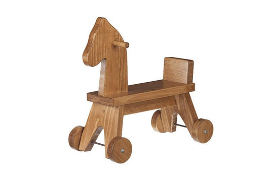 TODDLER RIDE ON HORSE - Amish Handcrafted Wood Walker Toy in 2 Finishes - Made in USA